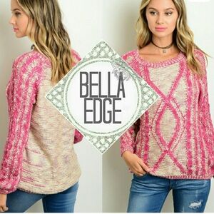 2/$40 Pink Cream Chunky Pullover Sweater